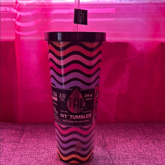 TAL Ivy Tumbler with Straw - Pink and Black - Picture 1 of 1